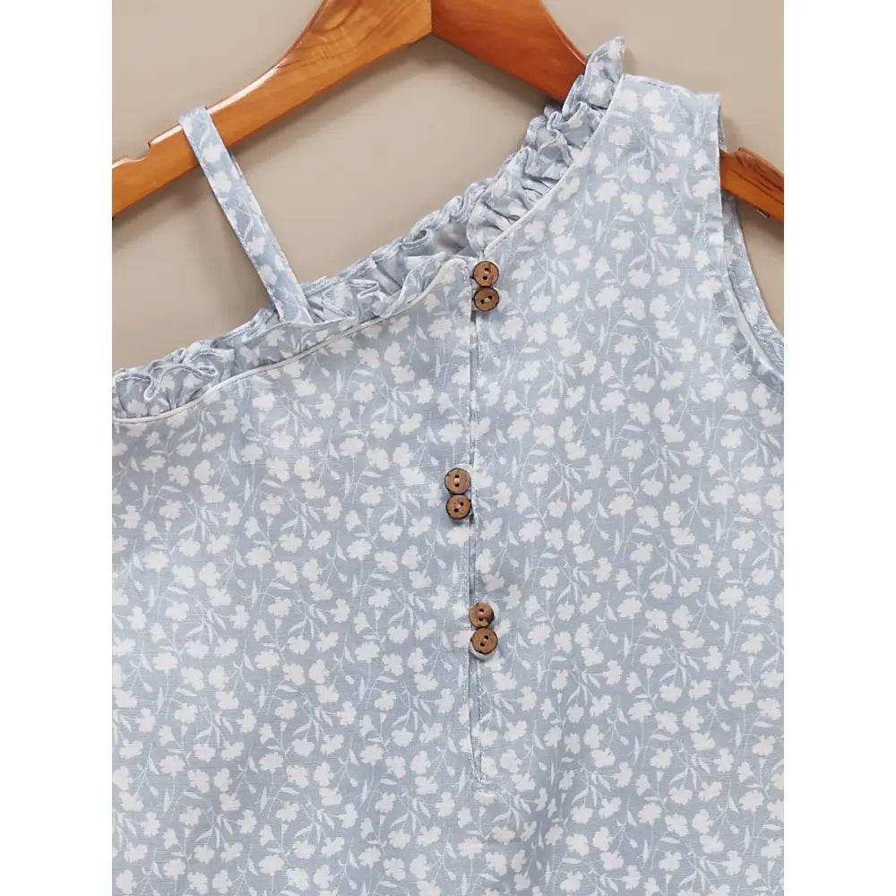 Liz Jacob Girls Blue Linen Summer Dress | Morning Glory