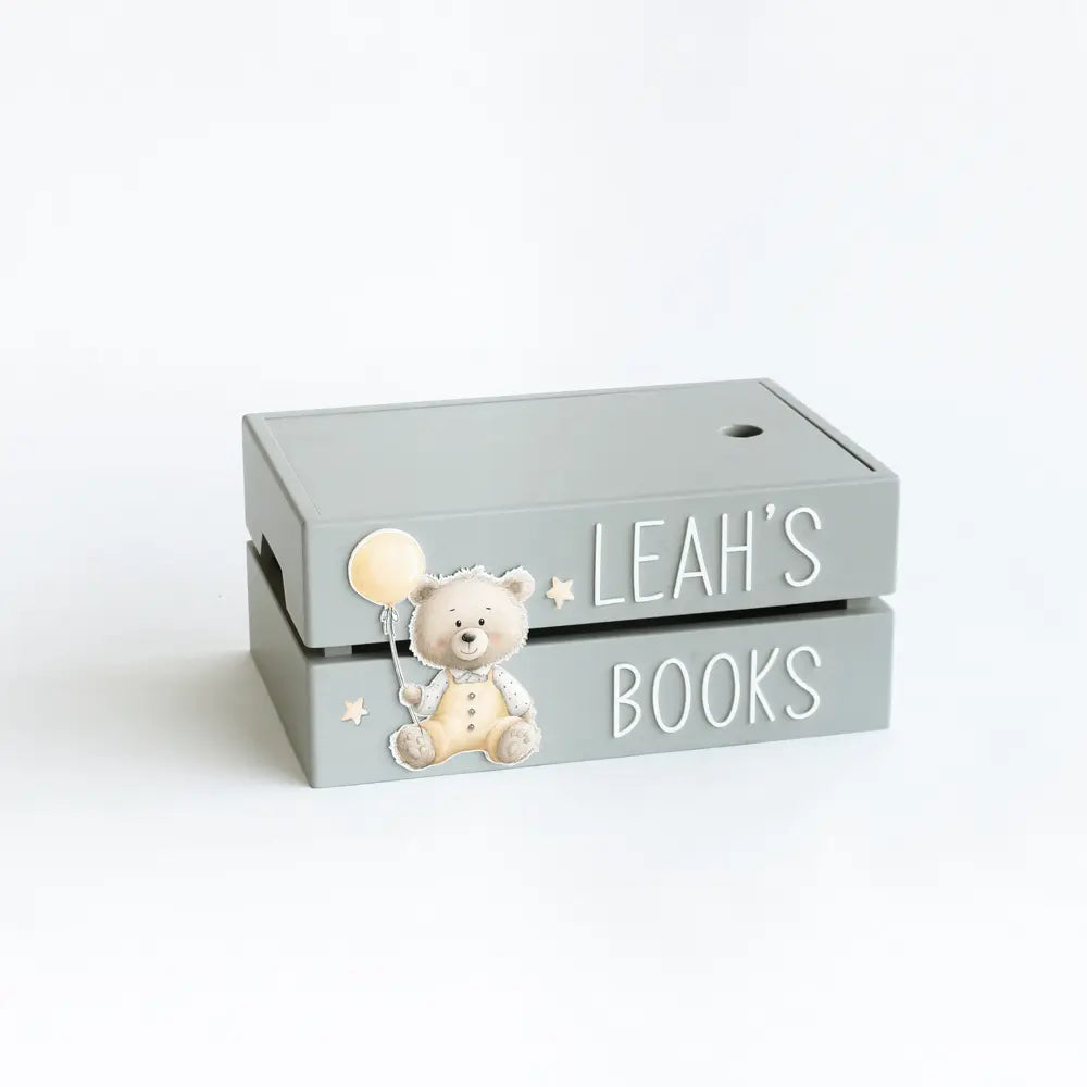 The Tiny Trove My Book Box (Teddy Balloon) - Grey