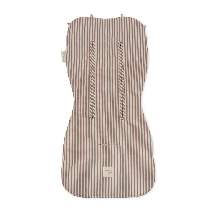 Walking Mum Praliné Stripes Moka Universal Stroller Seat Liner, Breathable &amp; Lightweight Stroller Cushion, Machine Washable