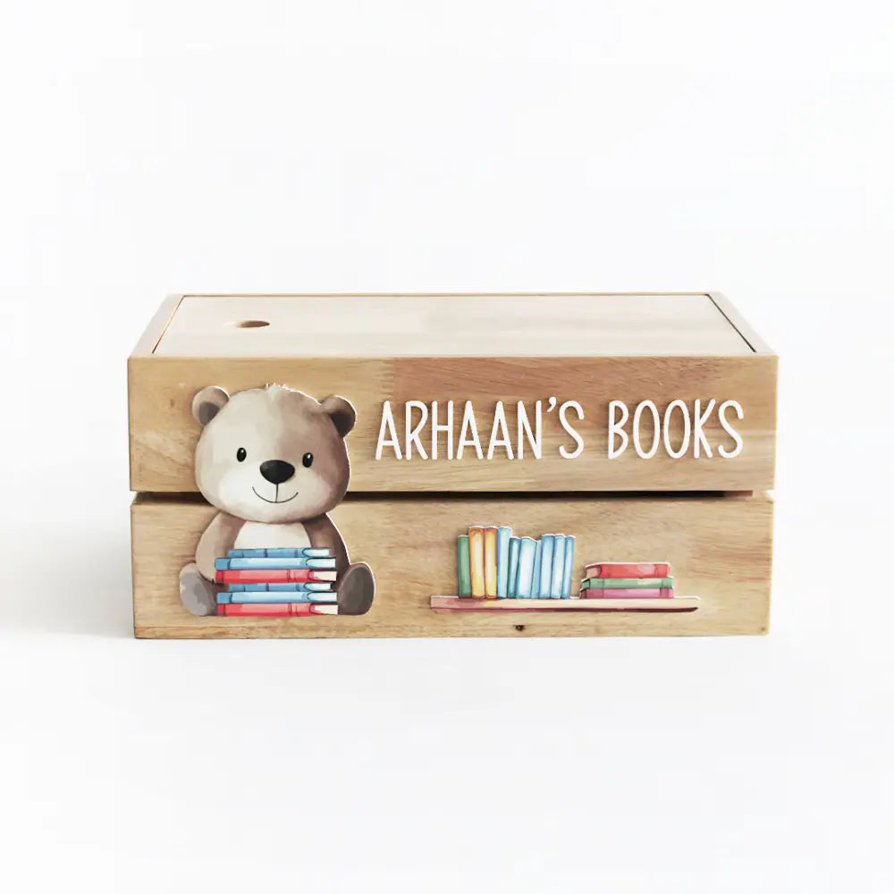 The Tiny Trove Personalized Wooden Box - Books Theme