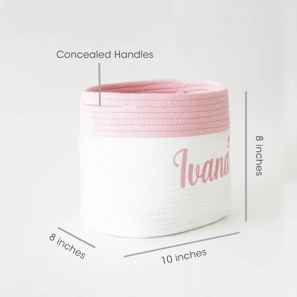 The Tiny Trove Personalized Storage Basket - Set of 3 - Pink