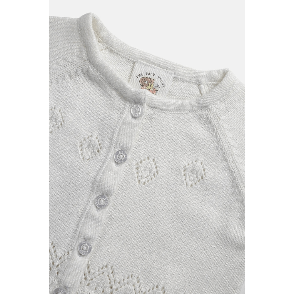 The Baby Trunk White Lace Victorian Knitted Cardigan