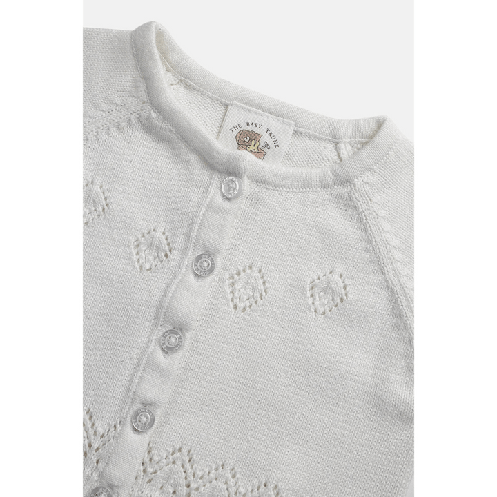 The Baby Trunk White Lace Victorian Knitted Cardigan