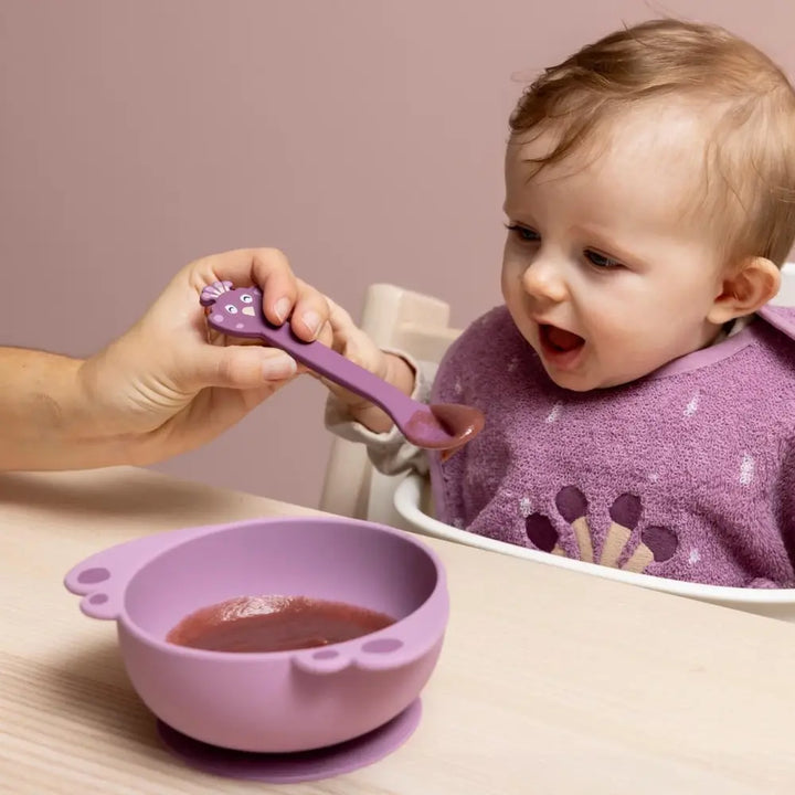 Trixie Silicone Baby Spoon Set | 100% Food-Grade Silicone First Feeding Spoons with Stainless Steel Core for Self-Feeding &amp; Weaning | 2-Pack | 4 Months Onwards | Mrs. Peacock