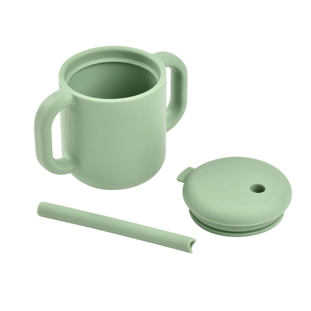 Beaba Silicone Straw Cup - Sage Green