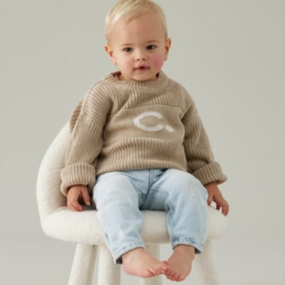 NamelyCo's Personalised Letter Jumper - Light Camel