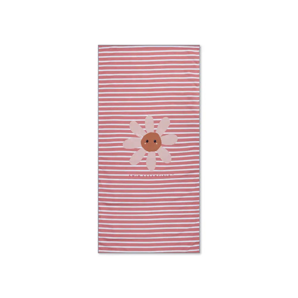 Swim Essentials Microfiber Beach Towel, Quick-Dry Sand-Resistant Towel, 135 × 65 cm, Blue - Daisy Flower