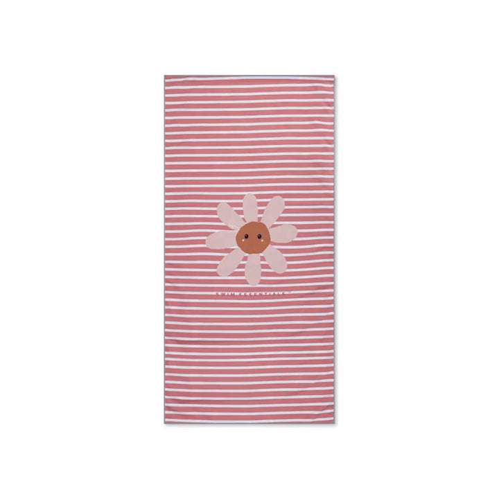 Swim Essentials Microfiber Beach Towel, Quick-Dry Sand-Resistant Towel, 135 × 65 cm, Blue - Daisy Flower