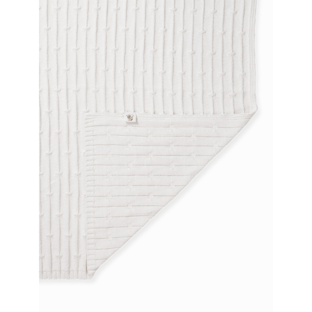 The Baby Trunk Elsa White Cotton Striped Mild Winter Blanket For New-born