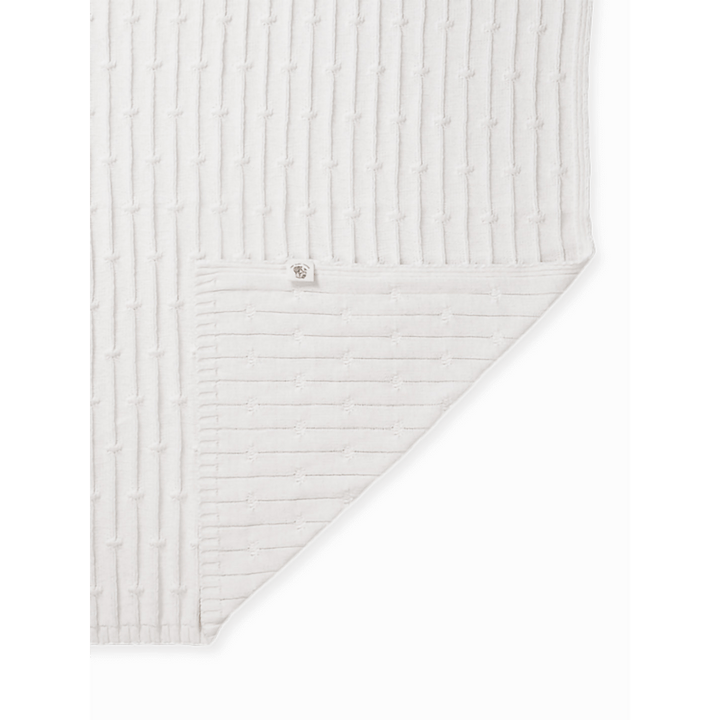 The Baby Trunk Elsa White Cotton Striped Mild Winter Blanket For New-born