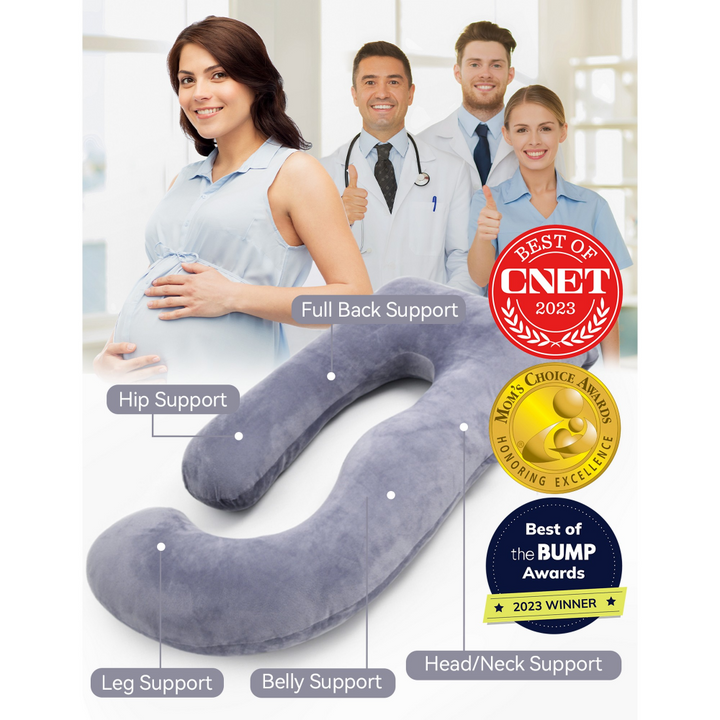 Momcozy G Shaped Pregnancy Pillow Grey
