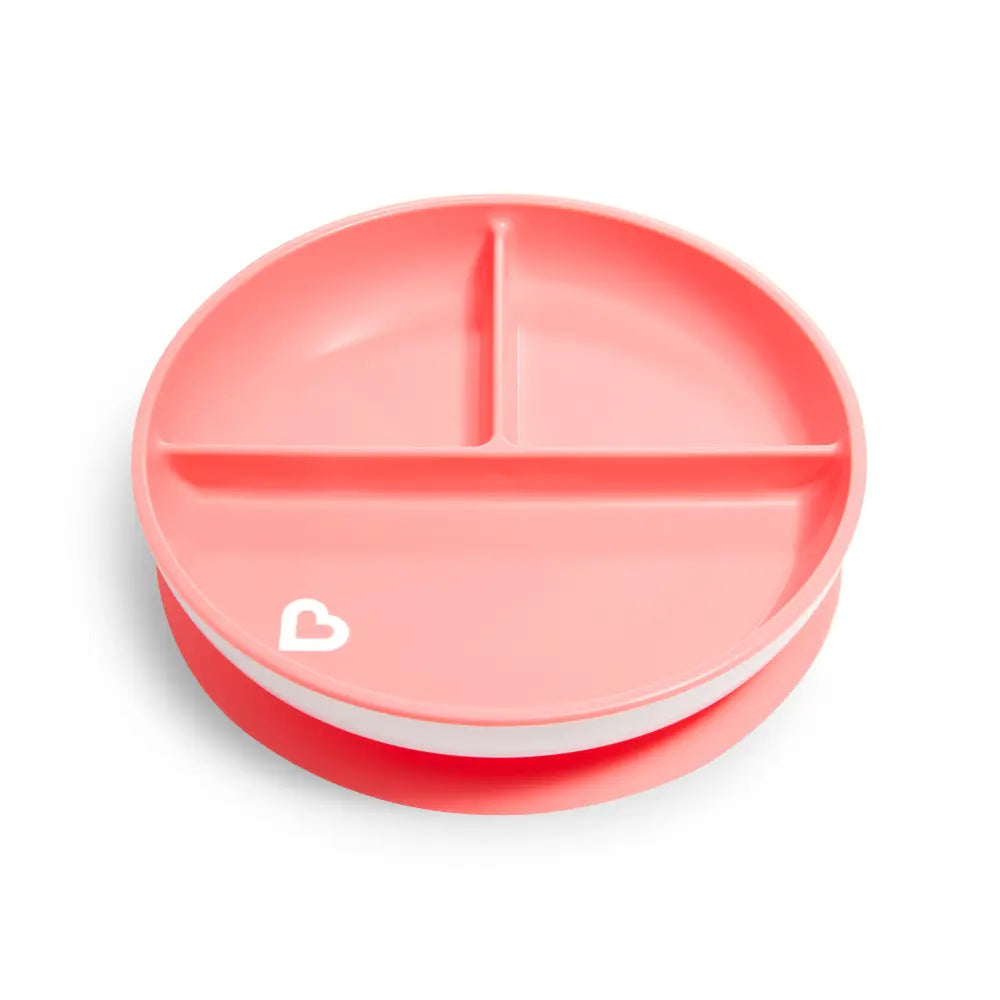 Munchkin Suction Plate for Babies &amp; Toddlers – Strong Suction Base with Deep Sides, BPA-Free, 6+ Months - Pink