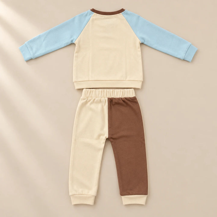 Faura Unisex Banana Cotton Snuggle Co-ord - Ivory / Ice Blue