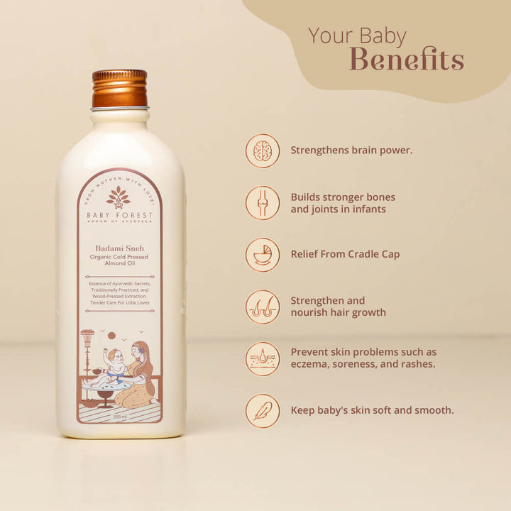 Baby Forest Badami Sneh Organic Cold Pressed Almond Oil - 200ml