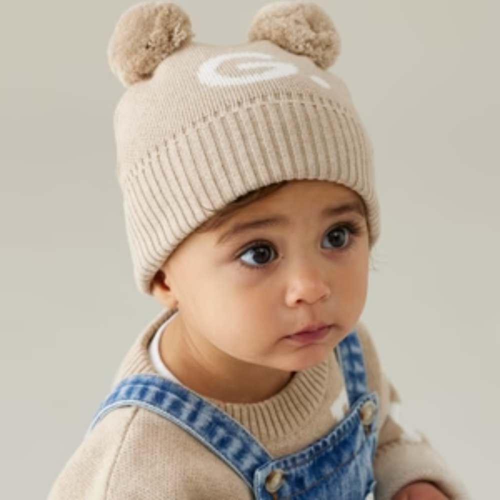 NamelyCo's Double Pom Pom Beanie - Light Camel