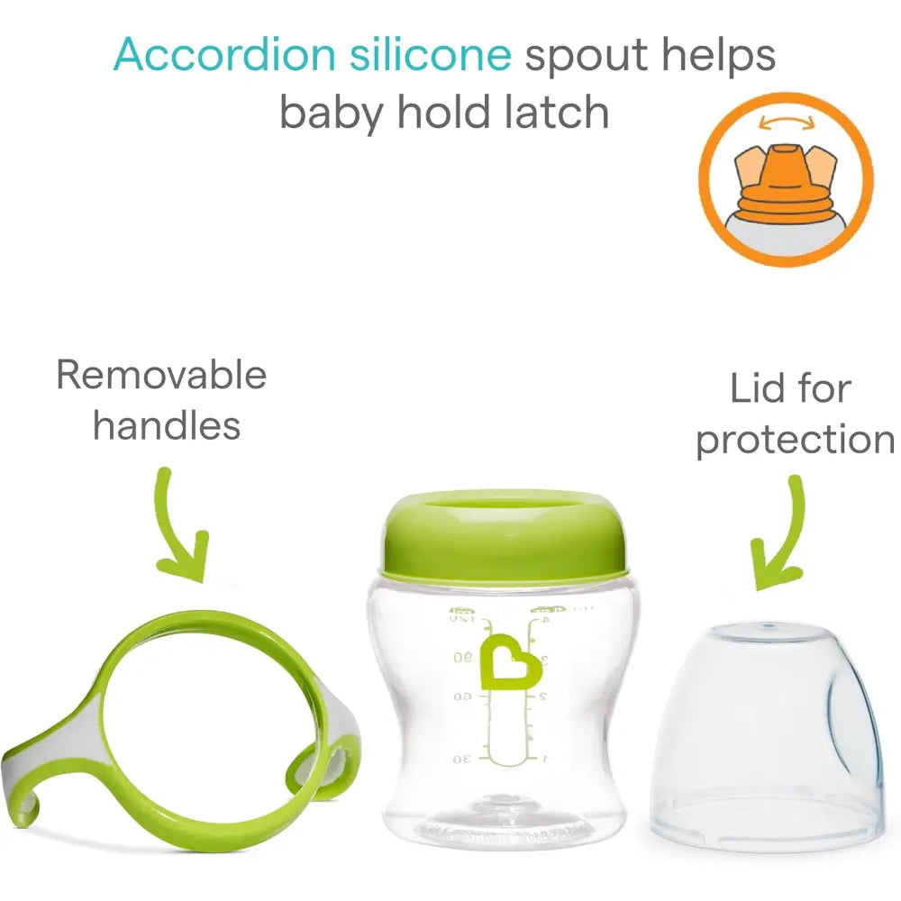 Munchkin Gentle Transition Cup with Soft Silicone Spout &amp; Handles – Spill-Proof Sippy Cup, BPA-Free, 4oz, 4+ Months - Green