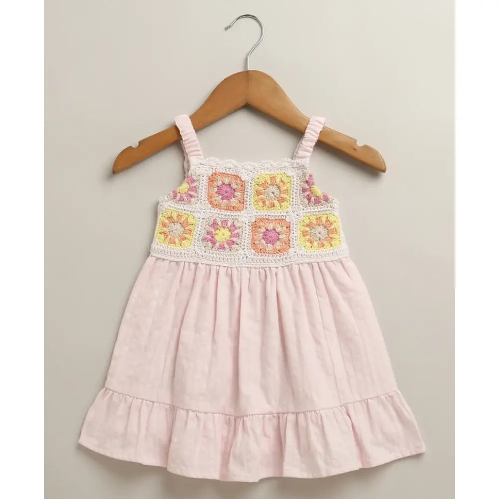 Sweetlime By As The Meadow Crochet Pinafore Dress - Pink
