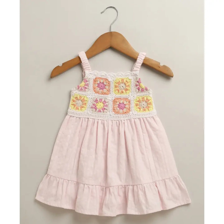Sweetlime By As The Meadow Crochet Pinafore Dress - Pink
