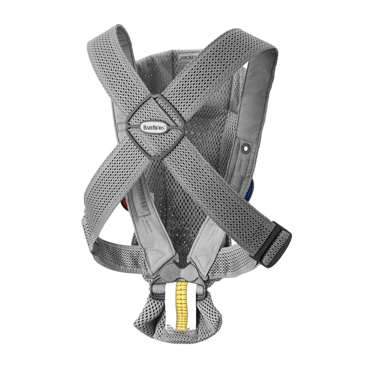 BabyBjorn Mini Baby Carrier, Soft &amp; Lightweight Mesh Fabric, 3 Carrying Positions, Ergonomic Hip and Head Support, Adjustable Waistbelt &amp; Cross Straps, Easy to Use, Birth to 12 Months (upto 11kg) - Grey