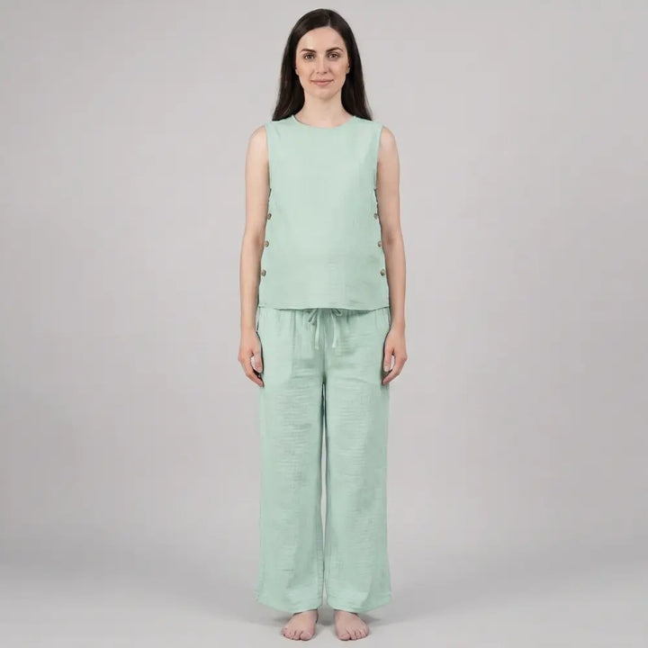 SOL MAMA Co-Ord Pants - Sea Green