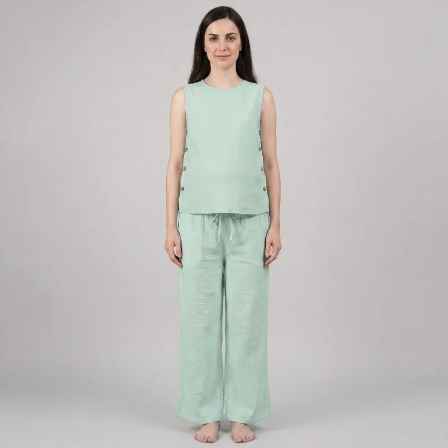 SOL MAMA Co-Ord Pants - Sea Green