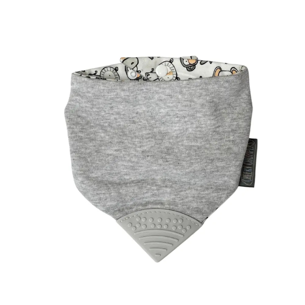 Cheeky Chompers Neckerchew for Babies &amp; Toddlers, Reversible Bib with Attached Silicone Teether, Super Absorbent, BPA-Free, 2–24 Months - Panda Pals