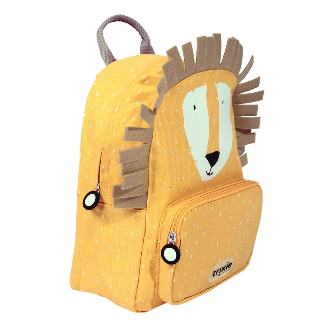 Trixie Kids Backpack | Lightweight Water-Repellent School &amp; Travel Bag with Adjustable Padded Straps, Front Pocket &amp; Name Tag for Toddlers and Preschoolers | 3 Years Onwards | Mr. Lion