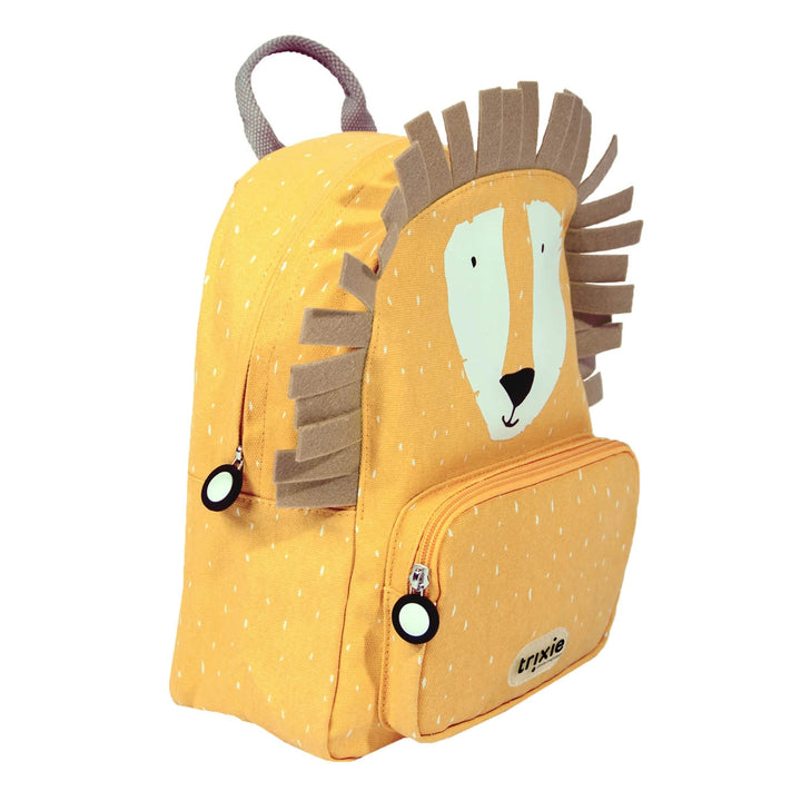 Trixie Kids Backpack | Lightweight Water-Repellent School &amp; Travel Bag with Adjustable Padded Straps, Front Pocket &amp; Name Tag for Toddlers and Preschoolers | 3 Years Onwards | Mr. Lion
