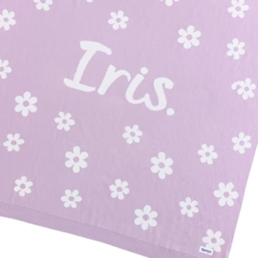 NamelyCo Bloom Name Blanket - Lilac
