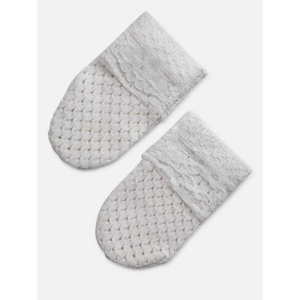 The Baby Trunk Pack Of 2 Victorian Solid Cotton Lace Mittens For Newborn Baby