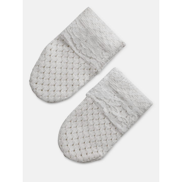 The Baby Trunk Pack Of 2 Victorian Solid Cotton Lace Mittens For Newborn Baby