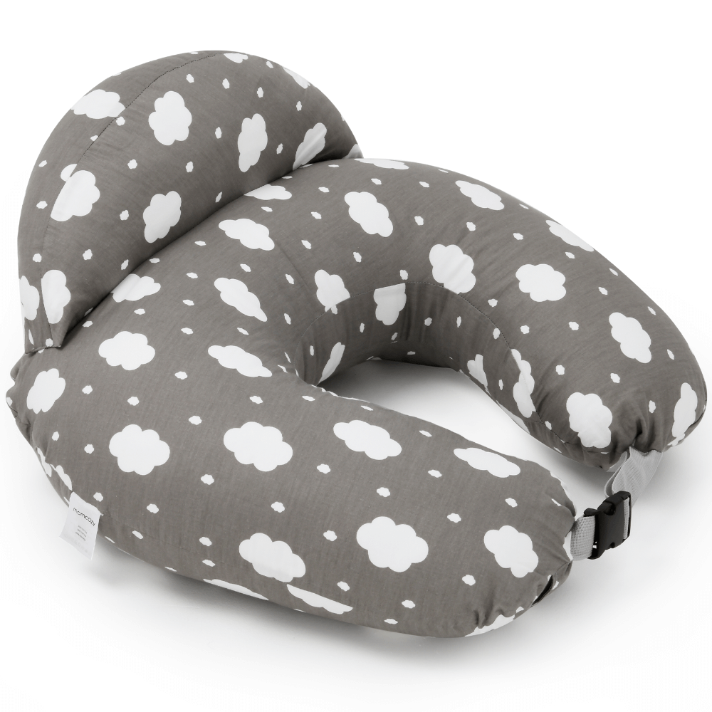 Momcozy Maternity Accessory Adjustable Nursing Pillow - Grey &amp; White