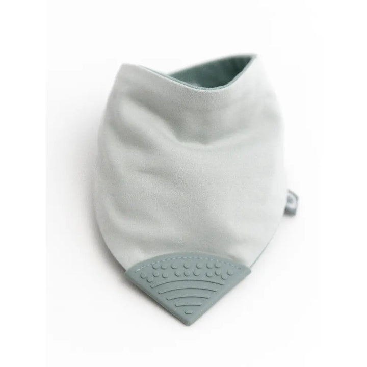 Cheeky Chompers Neckerchew for Babies &amp; Toddlers, Reversible Bib with Attached Silicone Teether, Super Absorbent, BPA-Free, 2–24 Months - Sage Green