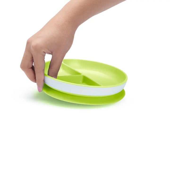 Munchkin Suction Plate for Babies &amp; Toddlers – Strong Suction Base with Deep Sides, BPA-Free, 6+ Months - Green