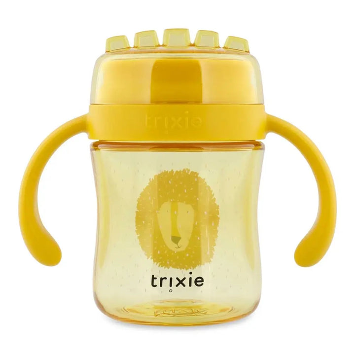 Trixie 360° Baby Training Cup with Handles | No-Spill Sippy Cup for Toddlers | BPA-Free Tritan™ Cup with Lid &amp; Easy Grip Handles | 6 Months+ | Mr. Lion