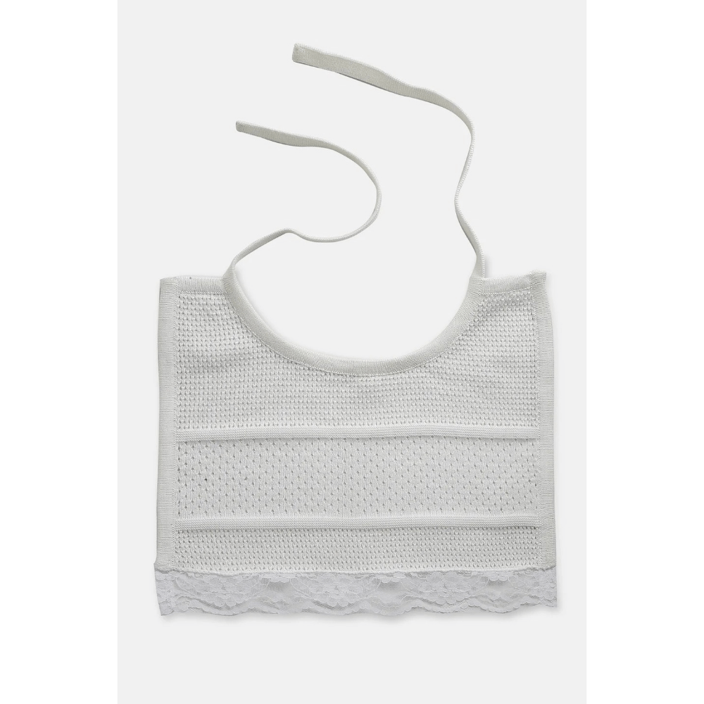 The Baby Trunk Baby White Victorian Lace Bib For Newborn