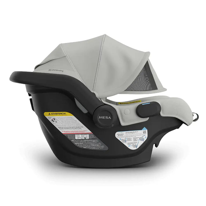 UPPAbaby Mesa V3 Newborn Car Seat with Safety Base, Rear Facing for Infants, Easy Installation, Carry Handle with Sun Canopy, Suitable from Birth - Savannah/Pearl Grey