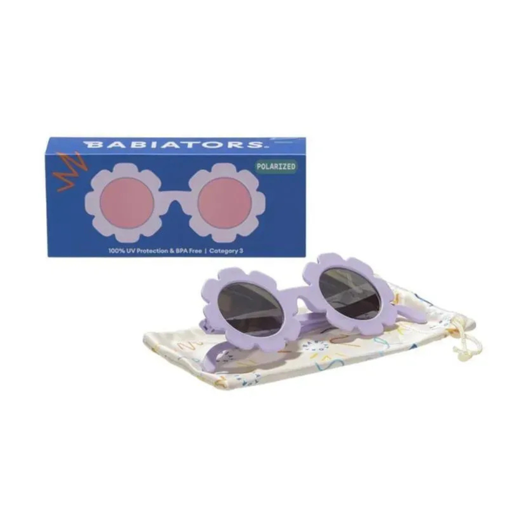 Babiators Polarized Flower Sunglasses: Irresistible Iris | Lavender Mirrored Lens