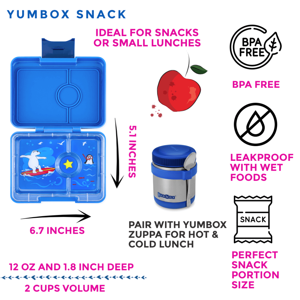 Yumbox Surf Blue Snack - Polar Bear Tray