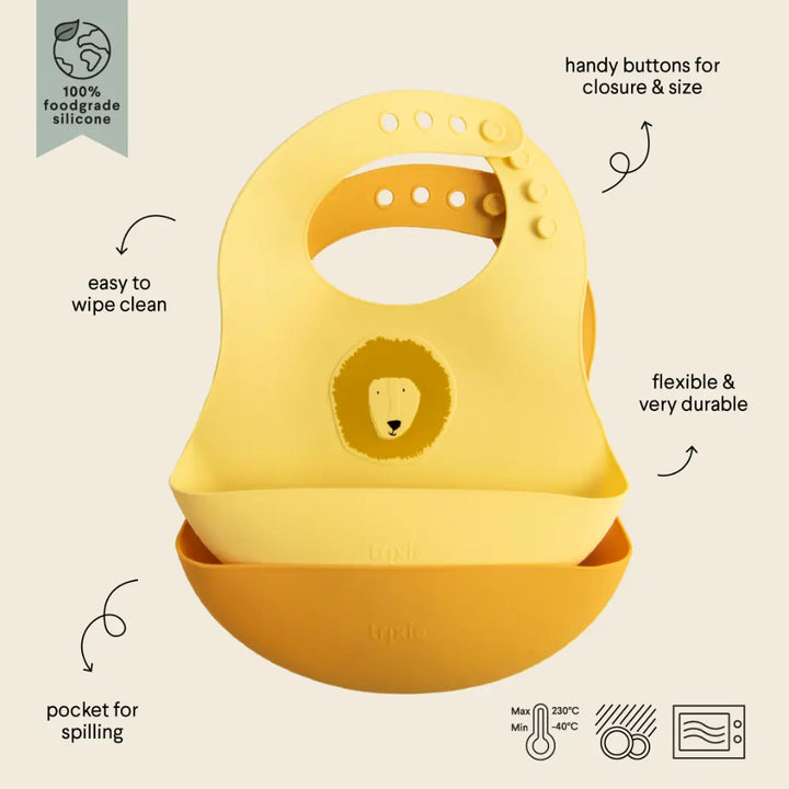 Trixie Silicone Bib 2-pack - Mr. Lion