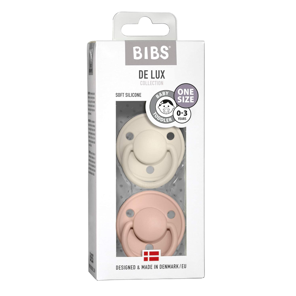 BIBS De Lux 2 Pack Silicone Onesize Ivory/Blush