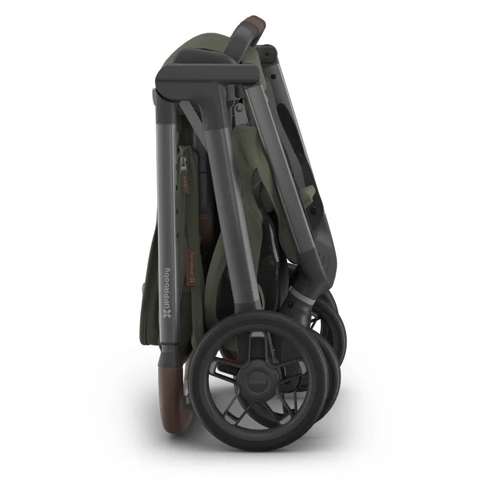 UPPAbaby Kona Stroller, Compact, Reversible Seat, Flat Recline, One Hand Fold, Includes Rain Cover &amp; Insect Net, Suitable from Birth - Evelyn/Meadow Green