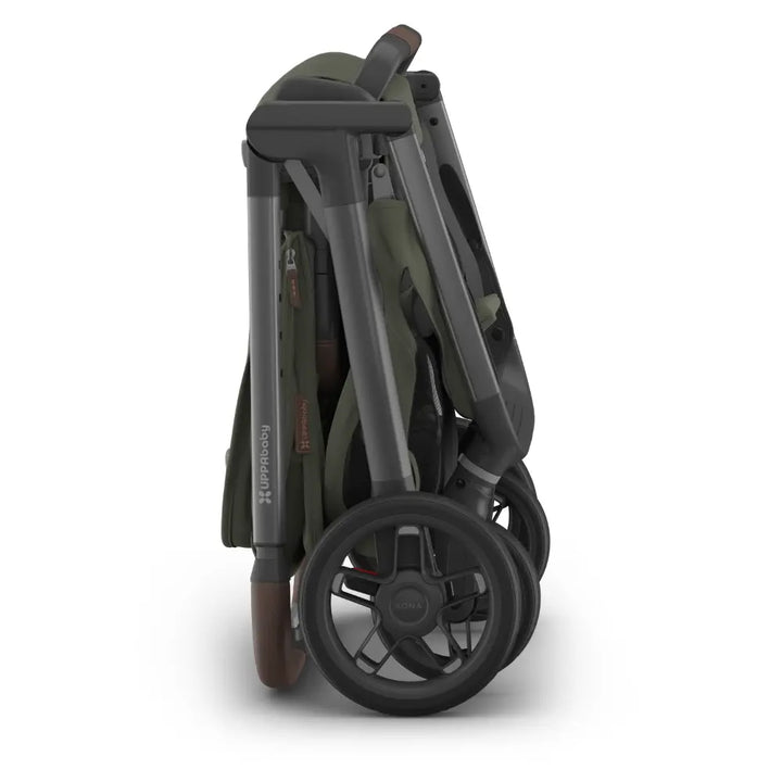 UPPAbaby Kona Stroller, Compact, Reversible Seat, Flat Recline, One Hand Fold, Includes Rain Cover &amp; Insect Net, Suitable from Birth - Evelyn/Meadow Green