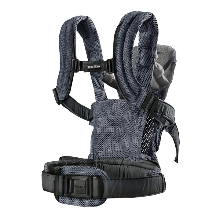 BabyBjorn Baby Harmony Carrier, 3D Mesh, Lightweight, Soft &amp; Breathable Newborn to Toddler Carrier, Adjustable Waistbelt &amp; Cross Straps, 4 Carry Positions, Birth - 3 Years (3-15Kgs)- Anthracite