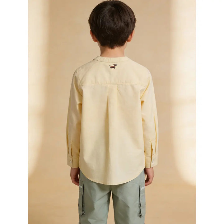 The Baby Trunk Unisex Yellow Band Collar Shirt | 2 to 6 Years