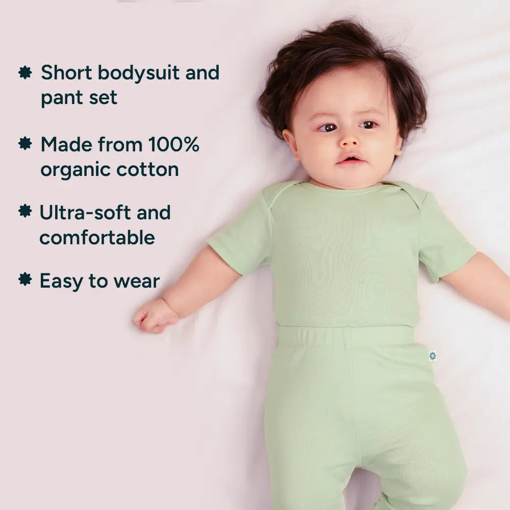 Nintara Baby 100% Cotton Bodysuit &amp; Pant Set - Garden Duo (Pack of 2)