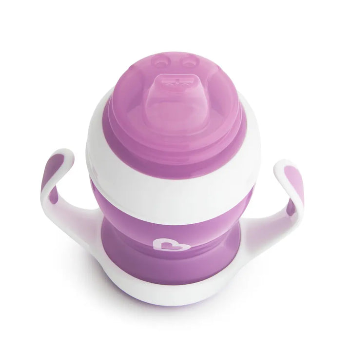 Munchkin Gentle Transition Cup with Soft Silicone Spout &amp; Handles – Spill-Proof Sippy Cup, BPA-Free, 4oz, 4+ Months - Purple