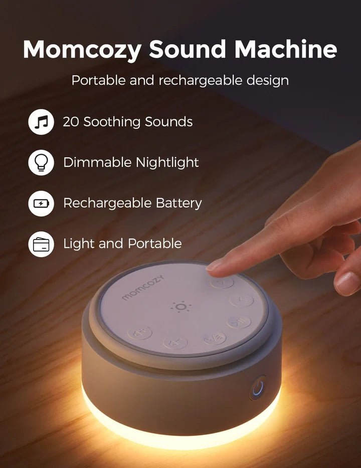 Momcozy Bedtime Portable White Baby Sound Machine (Warm Light)