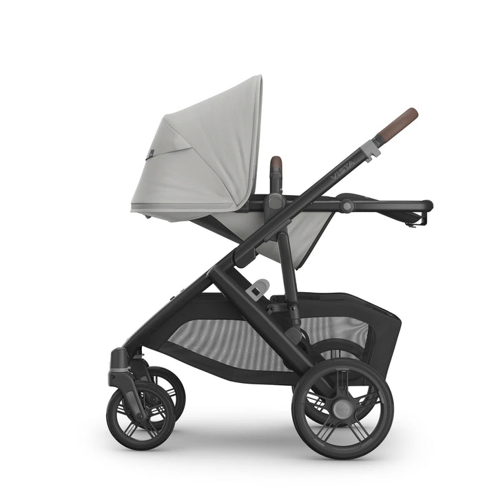 UPPAbaby Vista V3 Reversible Seat Stroller, Flat Recline, Multiple Seat Configurations, Converts to Sibling Stroller, Includes Insect Net and Rain Cover, up to 4 Years - Savannah/Pearl Grey