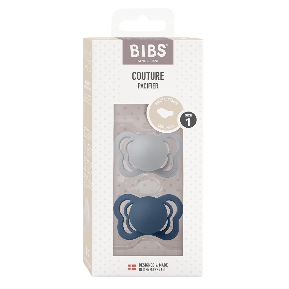 BIBS Latex Orthodontic Nipple Pacifier Size 1 - Pack of 2 (Couture)